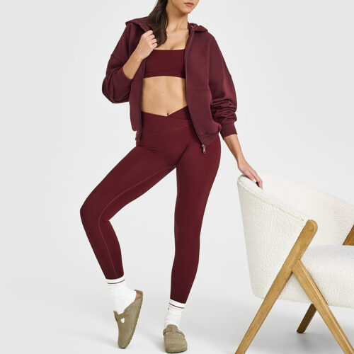 Custom Women's Active Kangaroo Pockets Mid Weight Zip Through Hoodie Manufacturer | Sportswear Supplier - Image 5